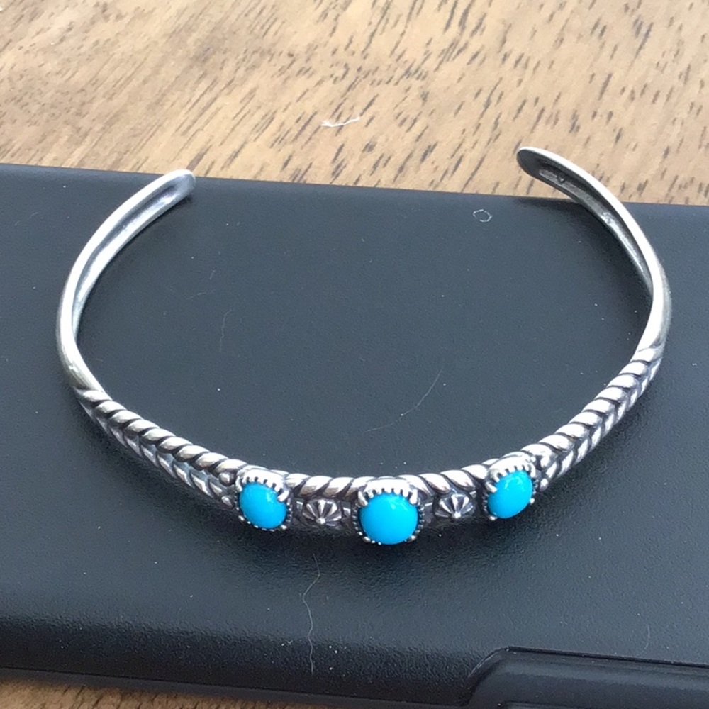 Sterling silver and turquoise cuff bracelet
